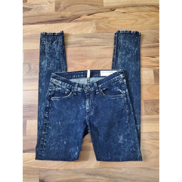 rag & bone Denim - Rag & Bone Women's The Skinny Jean Washed Dark Blue Size 26